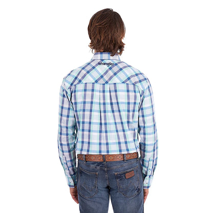 Men's Dale 1PKT Long Sleeve Shirt - Green/ Blue