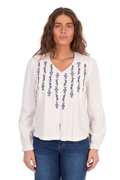 Women's Ava Long Sleeve Blouse - White