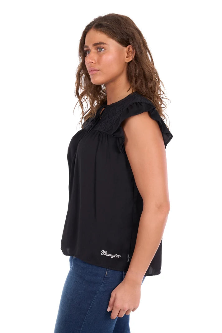 Women's Stella Short Sleeve Blouse - Black
