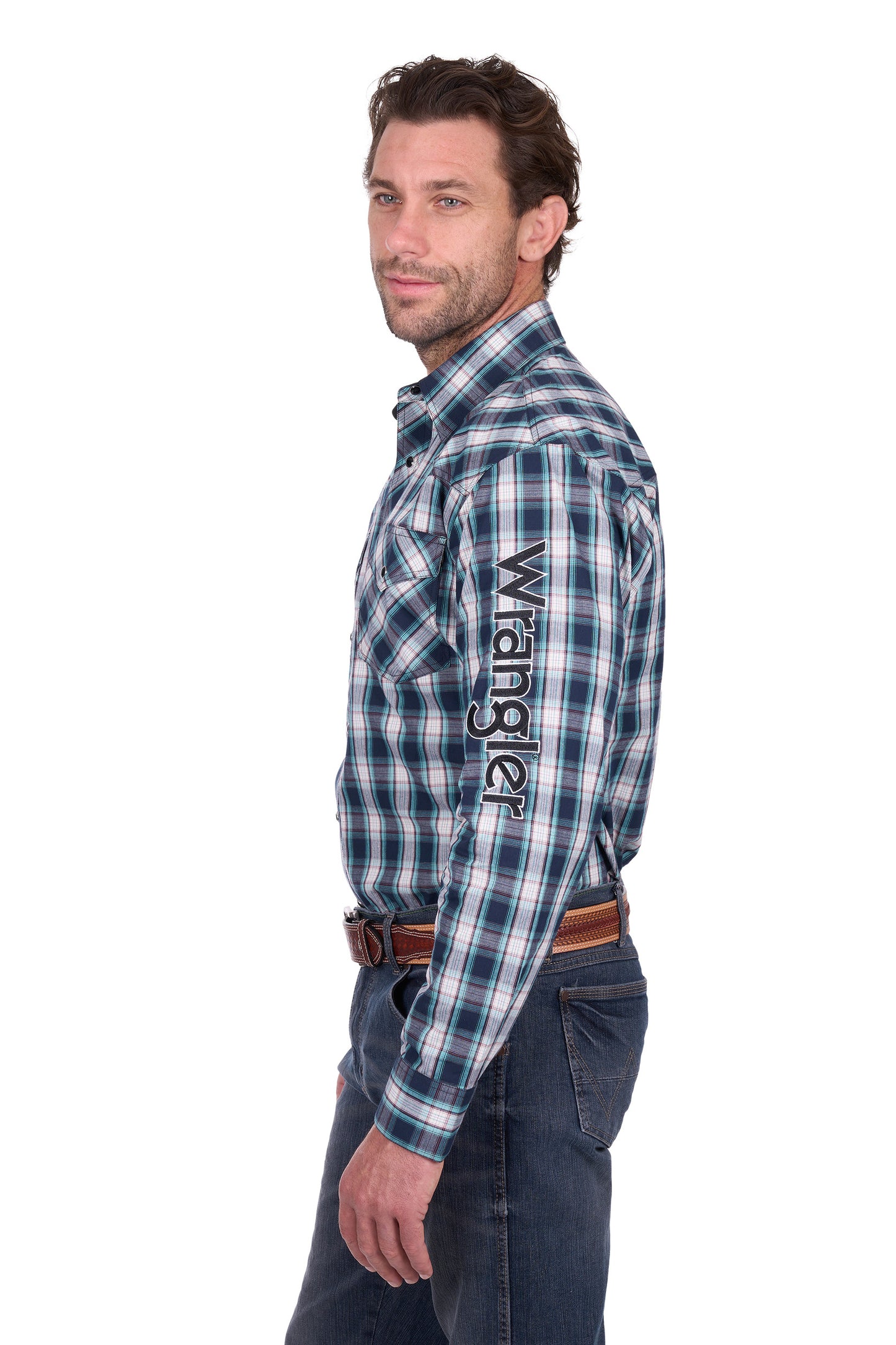 Wrangler Men's Dustin Logo L/S Shirt