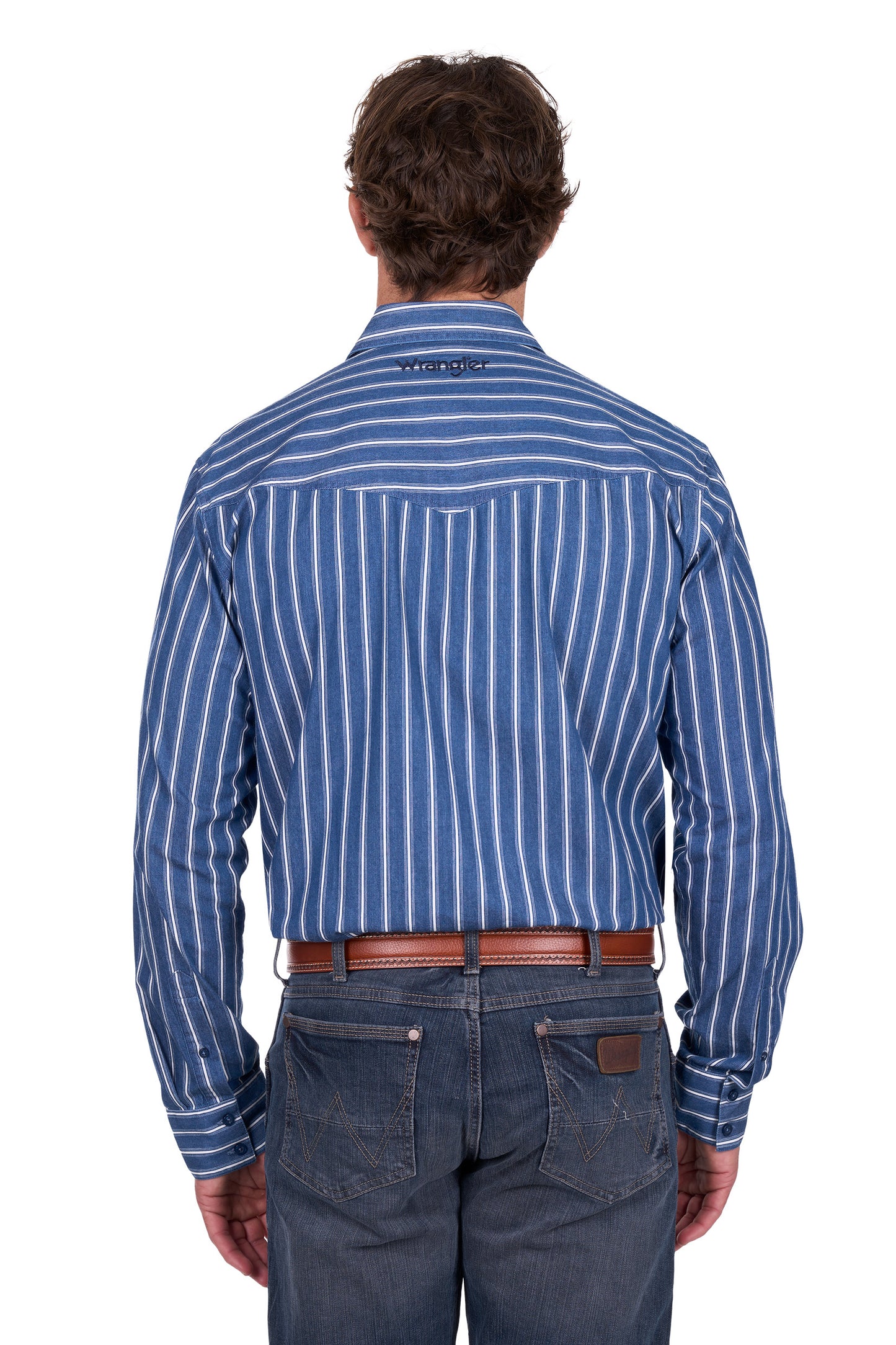 Wrangler Men's Roy L/S Shirt - Denim/White