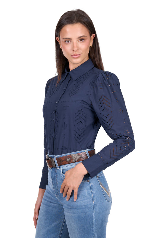 Wrangler Women's Lilly L/S Shirt - Navy