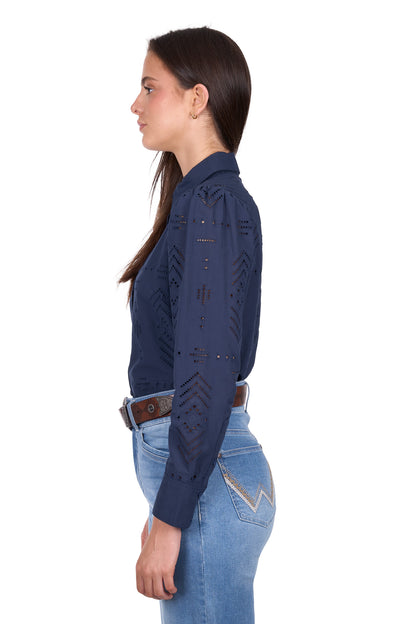 Wrangler Women's Lilly L/S Shirt - Navy