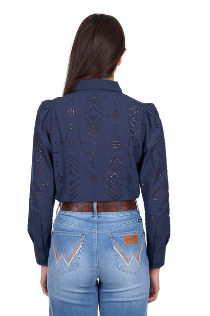 Wrangler Women's Lilly L/S Shirt - Navy