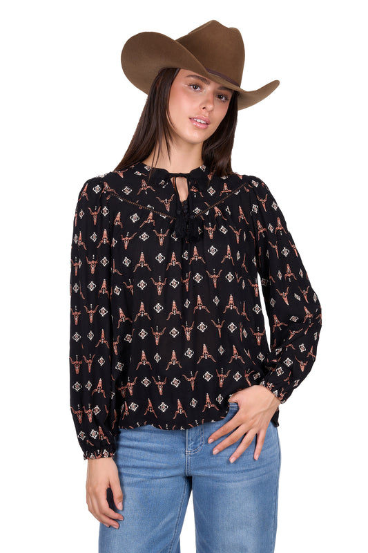 Wrangler Women's Lucille L/S Blouse - Black