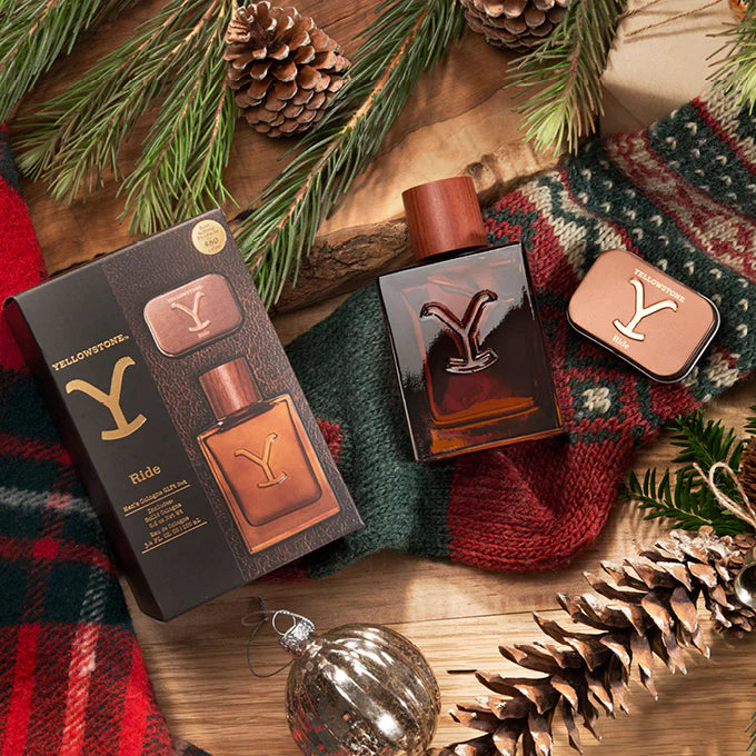 Tru Western Men's Yellowstone Ride Gift Set for Him - Ride cologne & Solid Cologne