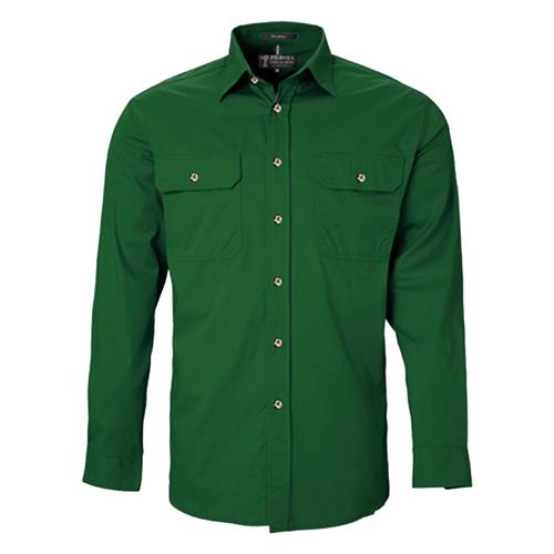 PILBARA L/S Mens F/B Green