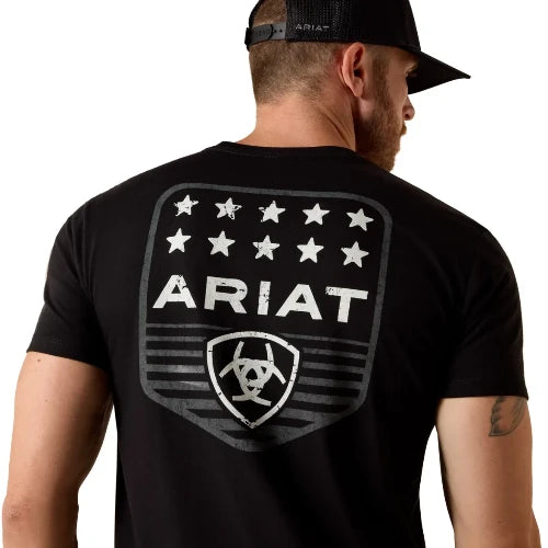 Ariat Men's Ariat Stripe Patriotic Badge T-Shirt - Black