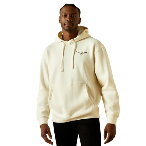 Ariat Men's Shield Steer head Hoodie - Oatmeal