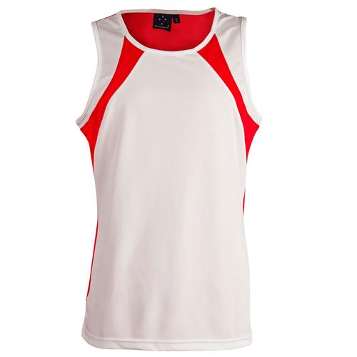 Sprint Mens White/Red Singlet