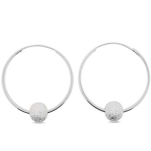 MCJ Sterling Silver Hoops Plated Ball Dia Cut