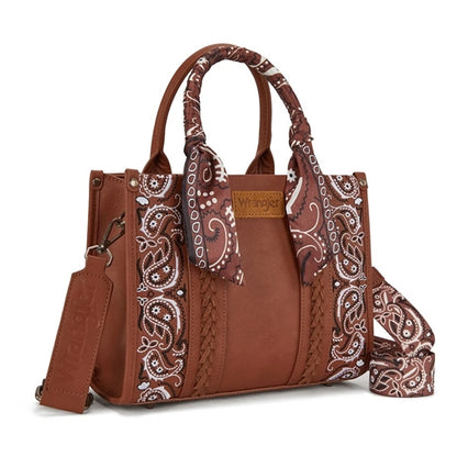 Wrangler Paisley Crossbody Tote Bag - Tan