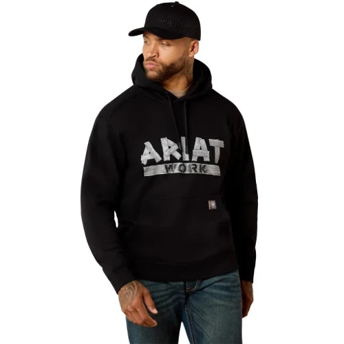 Ariat Men's Rebar Lightweight Duct Logo Hoodie Black