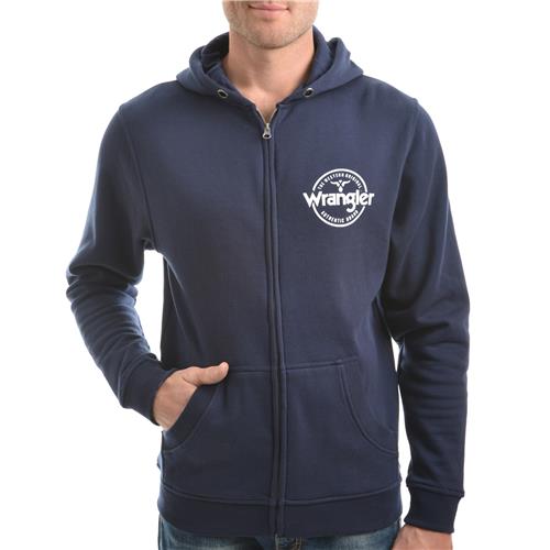 Wrangler Mens Cooper Zip Hoodie Navy