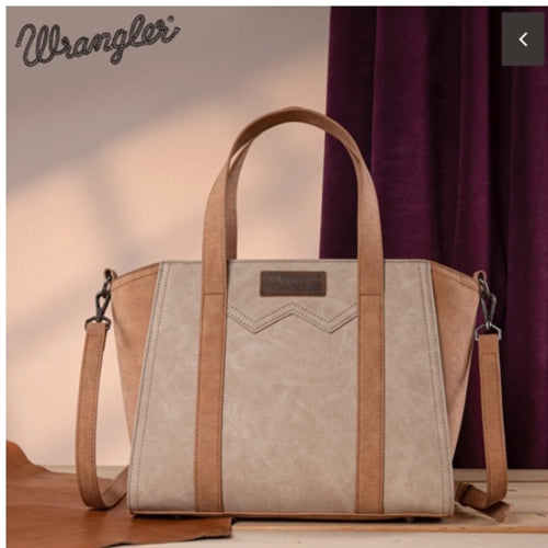 Wrangler "W" Stitch Two Tone Tote/Crossbody