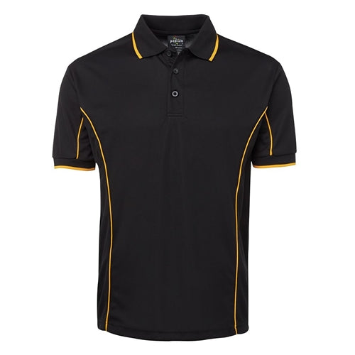 Podium S/S Piping Polo Black/Gold