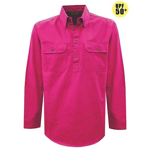 T/Cook Light Drill 1/2 L/S Shirt H/Pink
