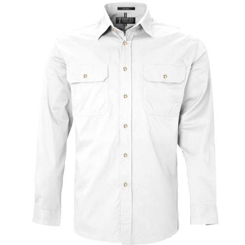 PILBARA L/S Mens F/B White