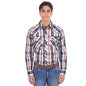 Pure Western Men's Terry Long Sleeve Shirt - Black/ Rust