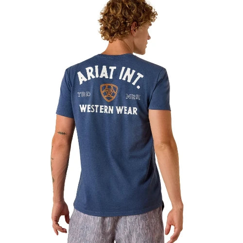 Ariat Men's Outline Shop Short Sleeve Tee Navy Heather