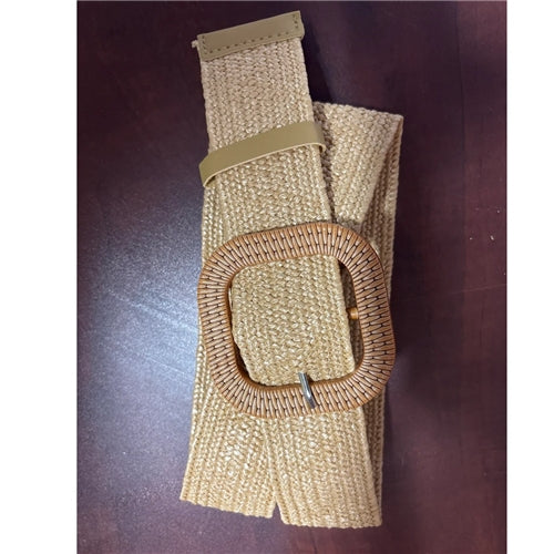 Black Colt Women’s Braided Straw Belt – Square Caramel
