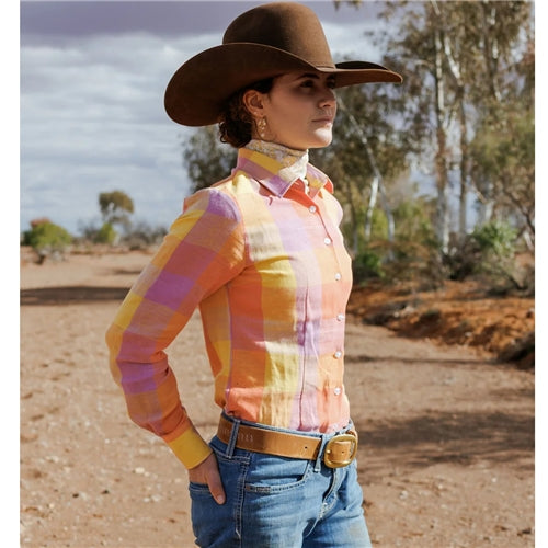 Black Colt Jane Shirt - Purple & Yellow check