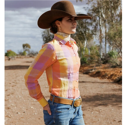 Black Colt Jane Shirt - Purple & Yellow check