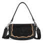 Montana West Hair-On Cowhide Mini Shoulder Bag/Crossbody/Clutch-Black