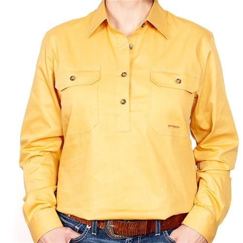 JUST COUNTRY Jahna Ladies Work Shirt Mustard