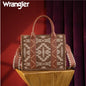 Wrangler Southwestern Print Small Canvas Tote/Crossbody - Tan