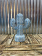 Hand Carved Timber Cactus - Blue