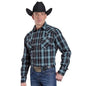 Roper Men's West Made L/S Shirt - Plaid Blue