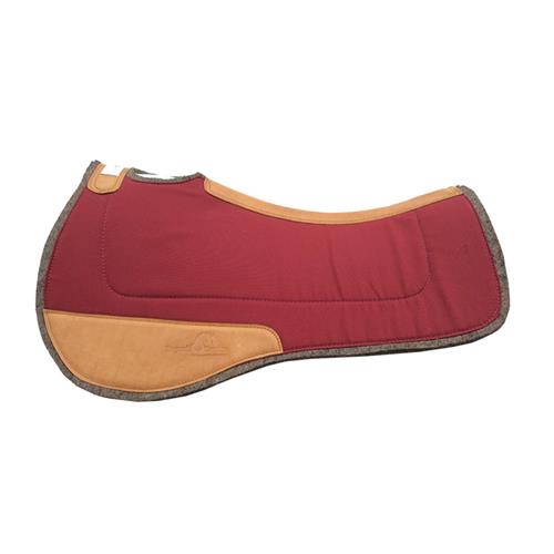 12mm Contoured Wool/Felt with Leather Wear Maroon
