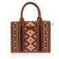 Wrangler Southwestern Print Small Canvas Tote/Crossbody - Dark Brown