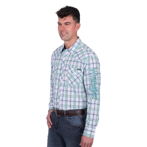 Wrangler Men's Jacob Logo L/S Shirt