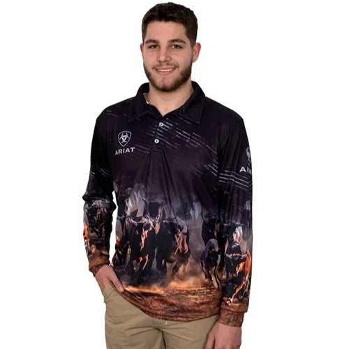 Ariat Fishing Shirt Western Cattle Herd