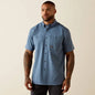 Ariat Men's Rebar Made Tough 360 Airflow Short Sleeve Work Shirt Baleen Blue