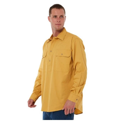 Pilbara Men's Closed Front L/S Shirt - Yellowstone