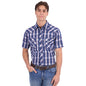 Pure Western Men's Larry Short Sleeve Shirt - Navy / Blue