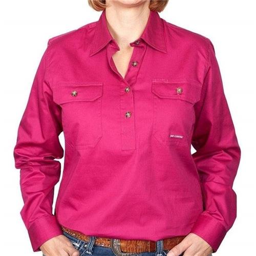 JUST COUNTRY Jahna Ladies Work Shirt Magenta