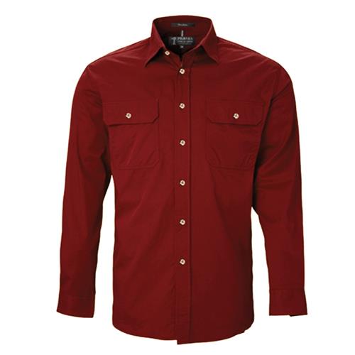PILBARA L/S Mens F/B Ochre