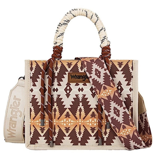 Wrangler Southwestern Rope Handle Bag - Mocha