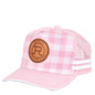 Roper Trucker Cap Mini Plaid- Pink/Light Pink
