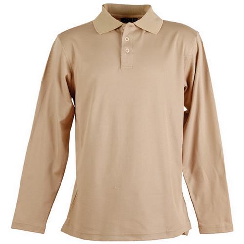 Victory Mens L/S Polo Beige