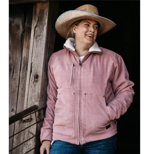 Just Country Adults Diamantina Sherpa Corduroy Jacket - Dusty Pink