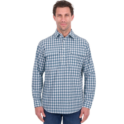 Men's River 1/2 PLKT Long Sleeve Shirt - Teal