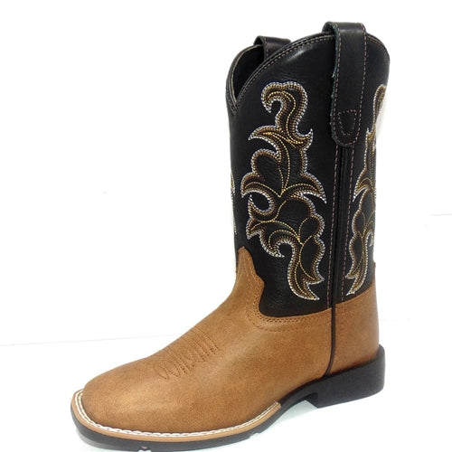 Roper Kids Gabriel Boots - Tan / Black Leather
