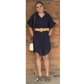 Cotton Summer Claire Dress - Navy