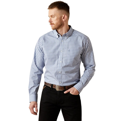 Ariat Men's Wrinkle Free Brett Fitted Long Sleeve Shirt - Grey