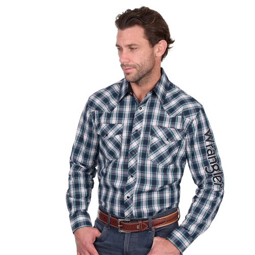 Wrangler Men's Dustin Logo L/S Shirt